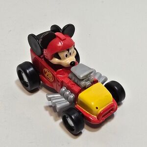 Fisher Price Disney Mickey Mouse Hot Rod Roadster Racer Race Car Mattel Vehicle
